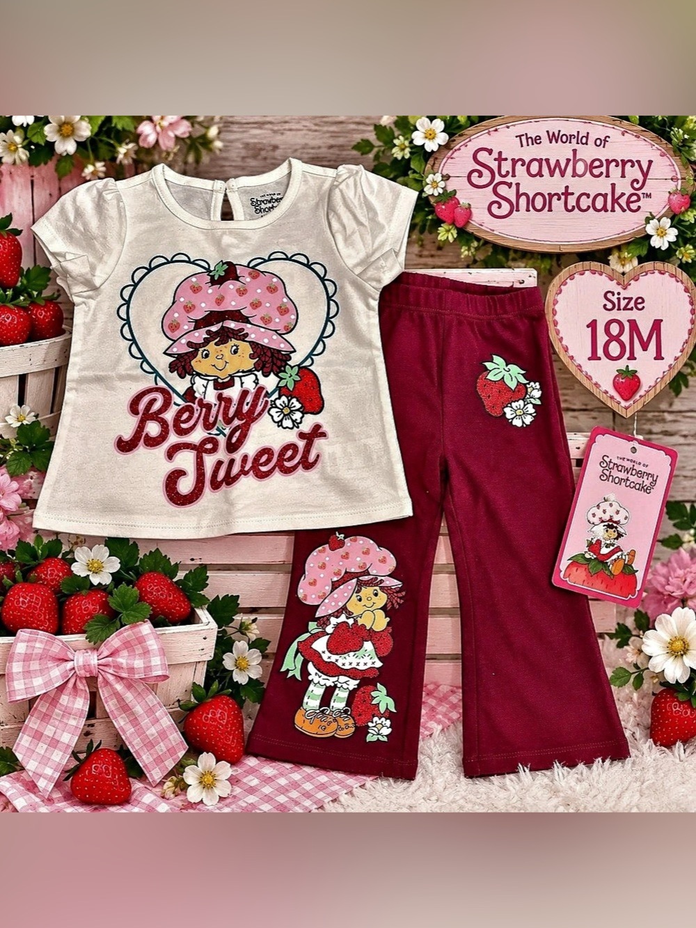 Strawberry Shortcake Berry Sweet Girls 18M Matching Set NWT